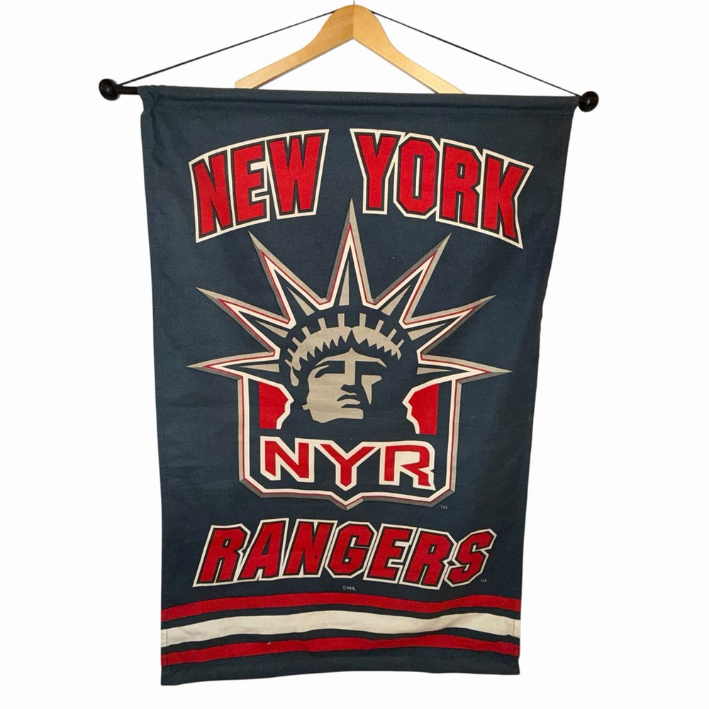 New York Rangers NYR Lady Liberty Banner NHL Vintage 1990s-2000s Hard to Find